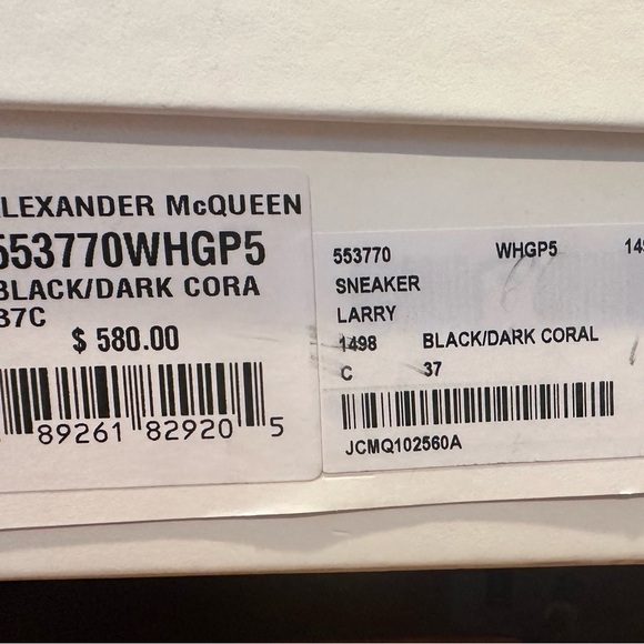 Alexander McQueen  Oversize Colorblock Sneaker BLACK/ DARK CORAL - Picture 15 of 15